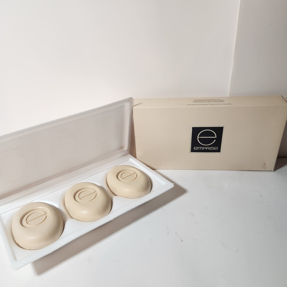 Vintage Avon Emprise Perfumed Soap Set 3‎ Bars Original Box Case Made in Canada